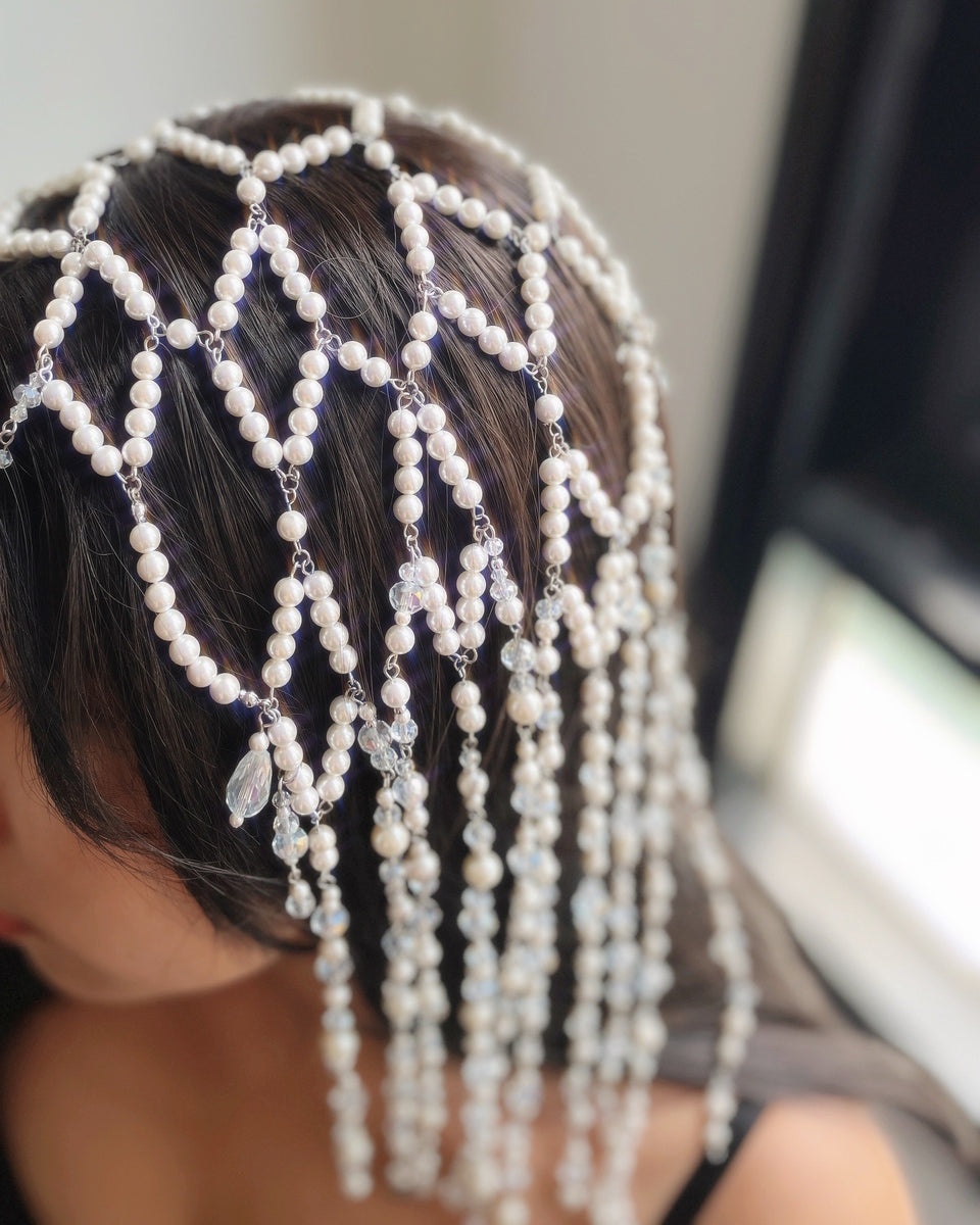 draping pearl headpiece