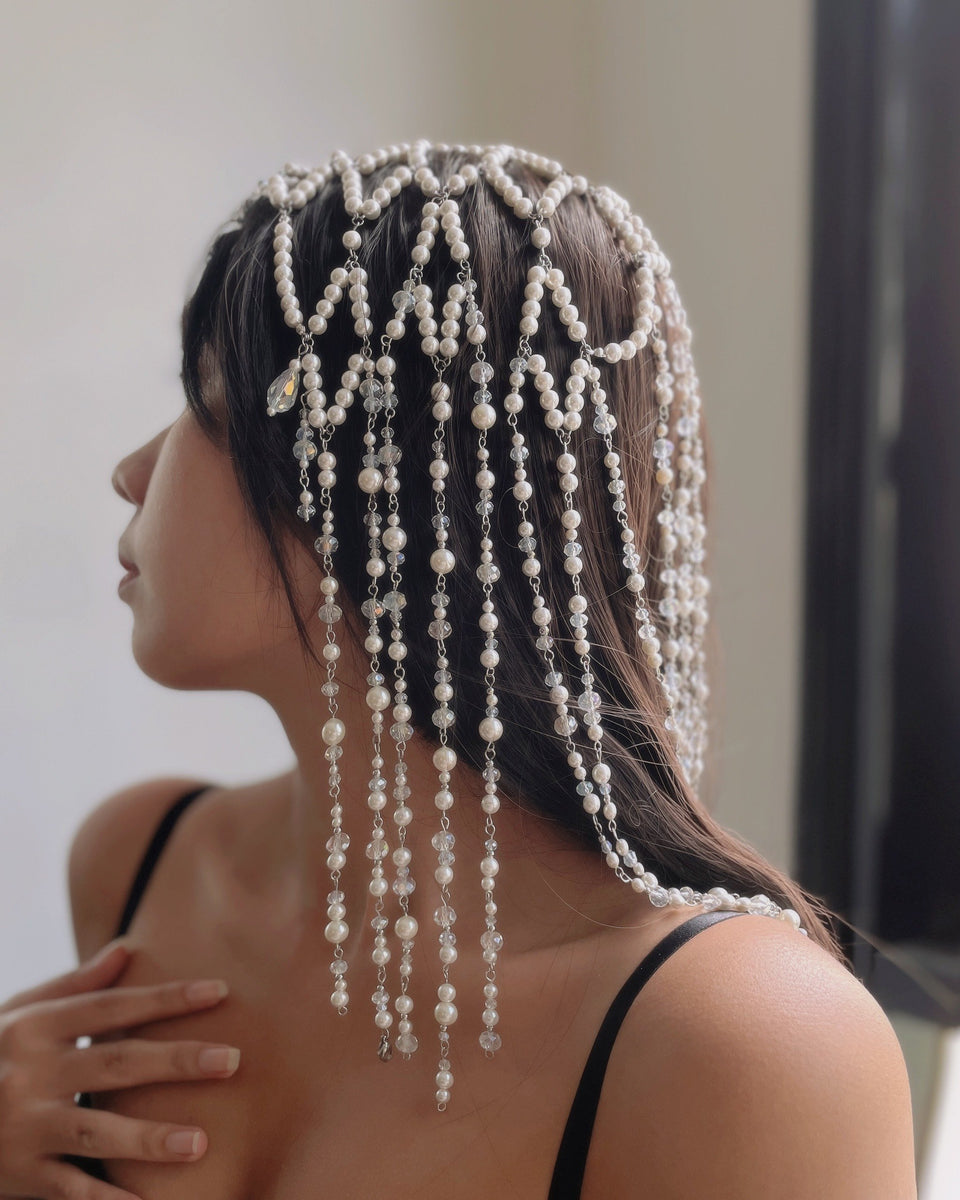 draping pearl headpiece