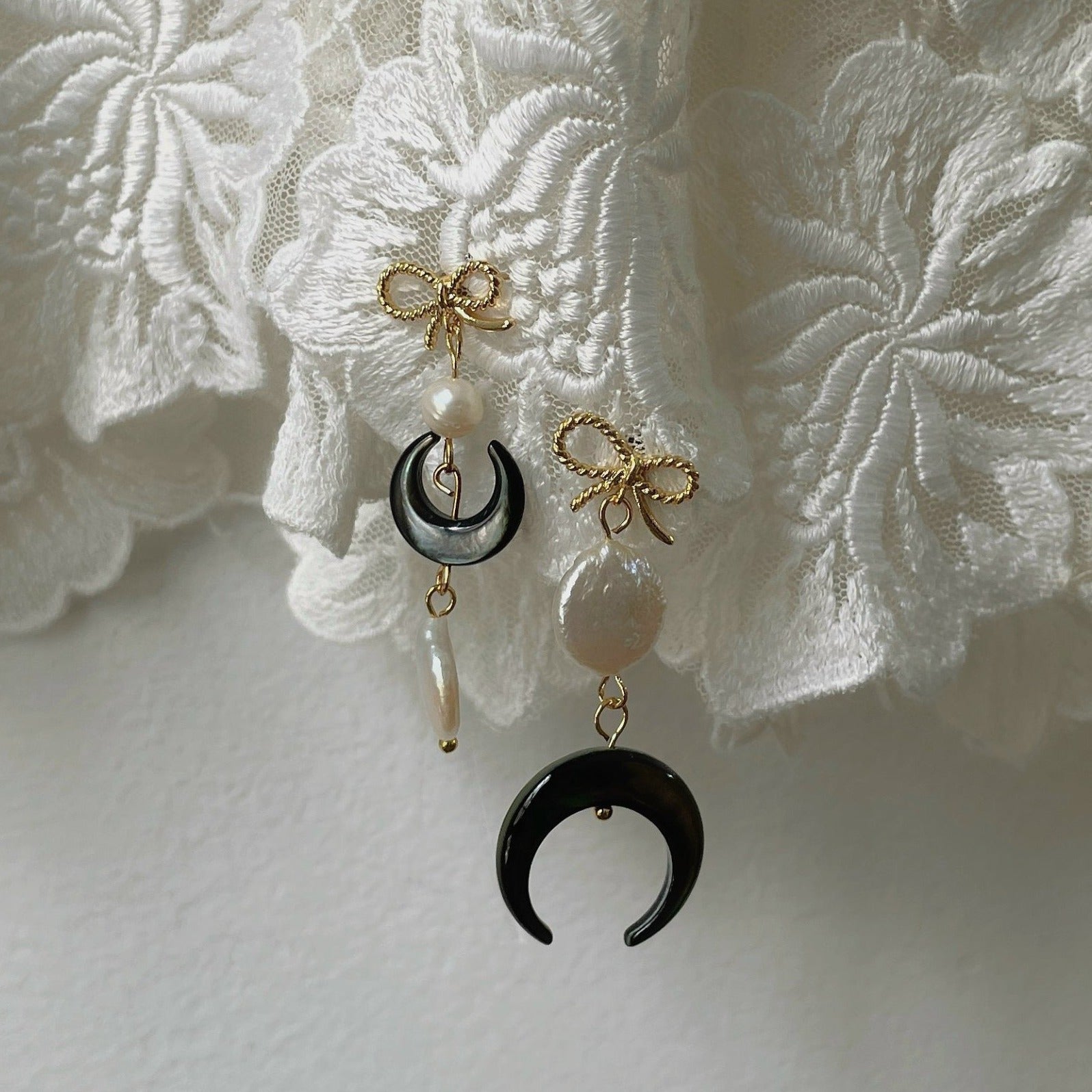 Mother of Pearl Moon Earrings