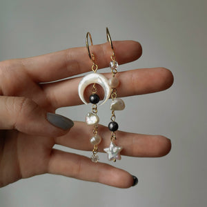 Mother of Pearl Moon Earrings