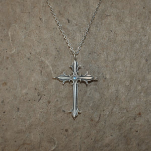 Moonstone Mega Cross Silver Pendant