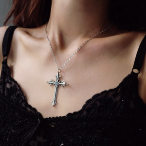 Moonstone Mega Cross Silver Pendant