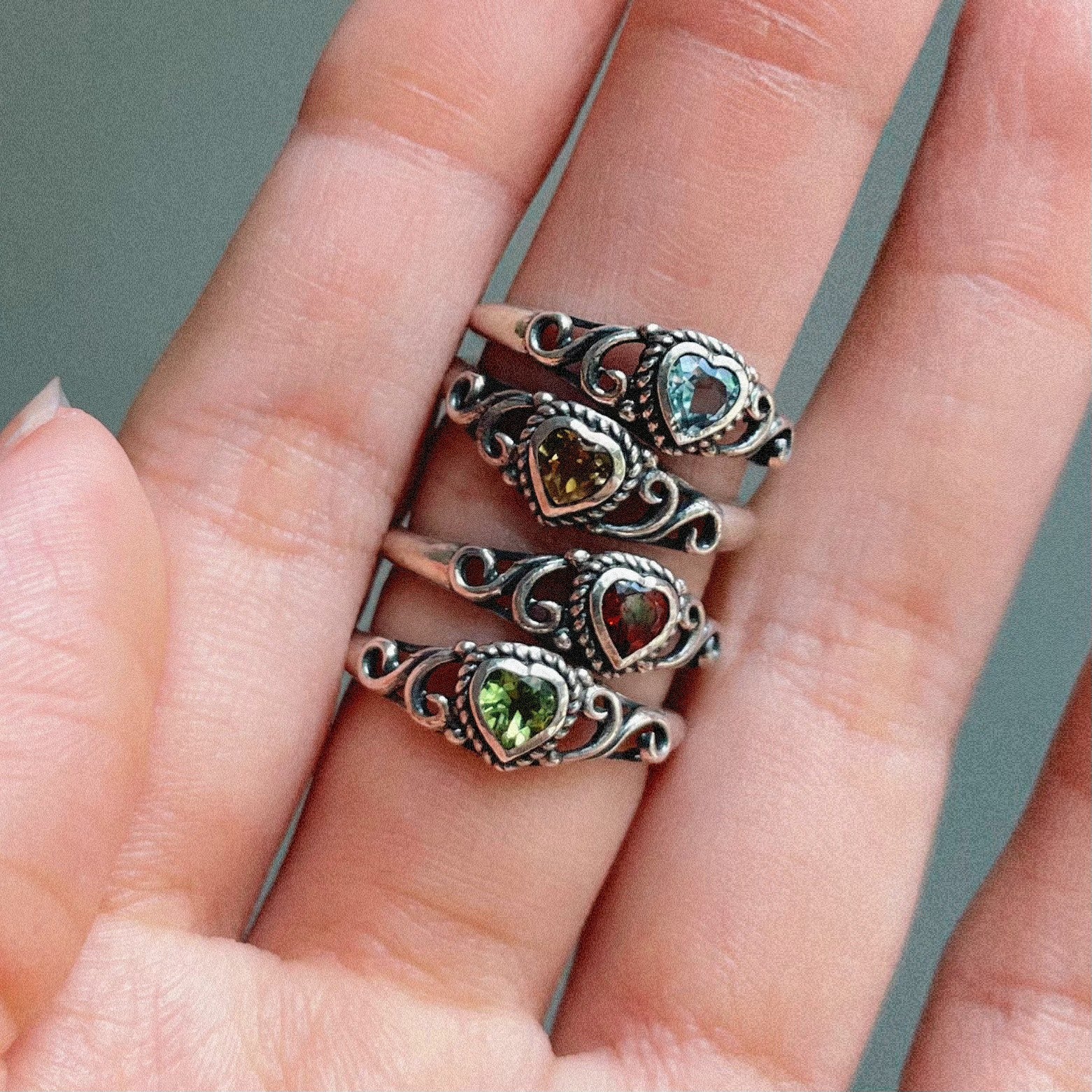Hearty Silver Rings