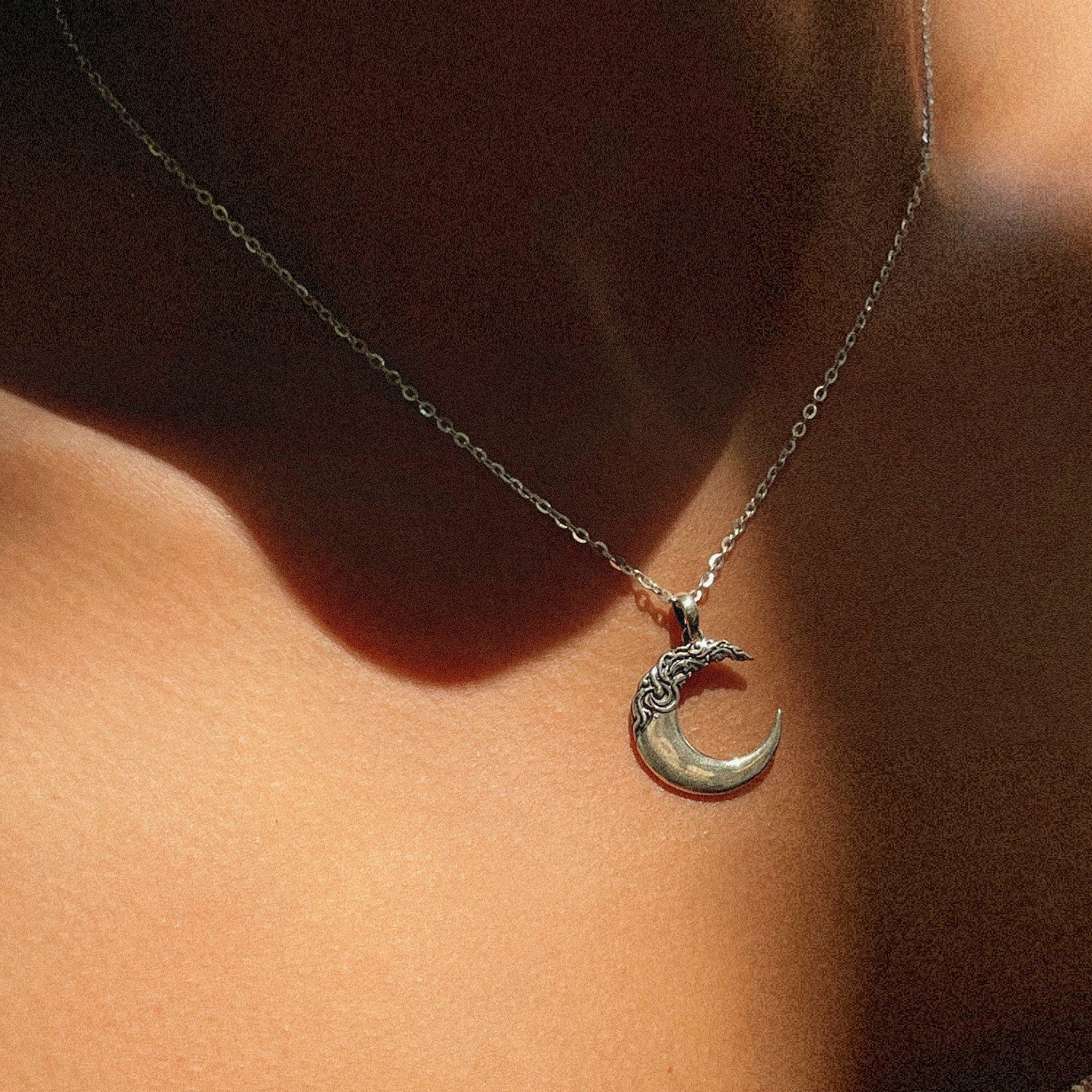 Moon Wave Silver Pendant