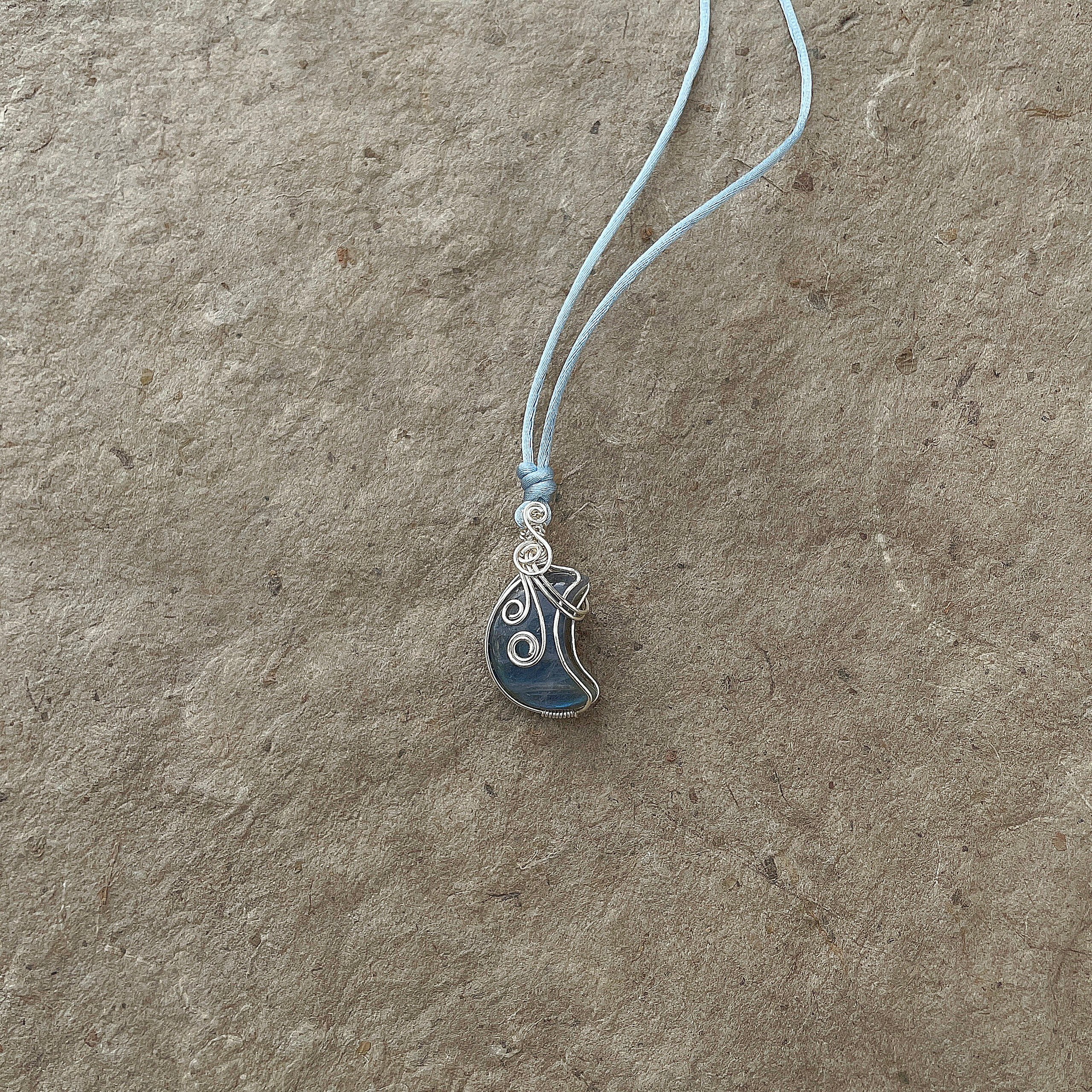 Wire Wrapped Natural Stone Necklace