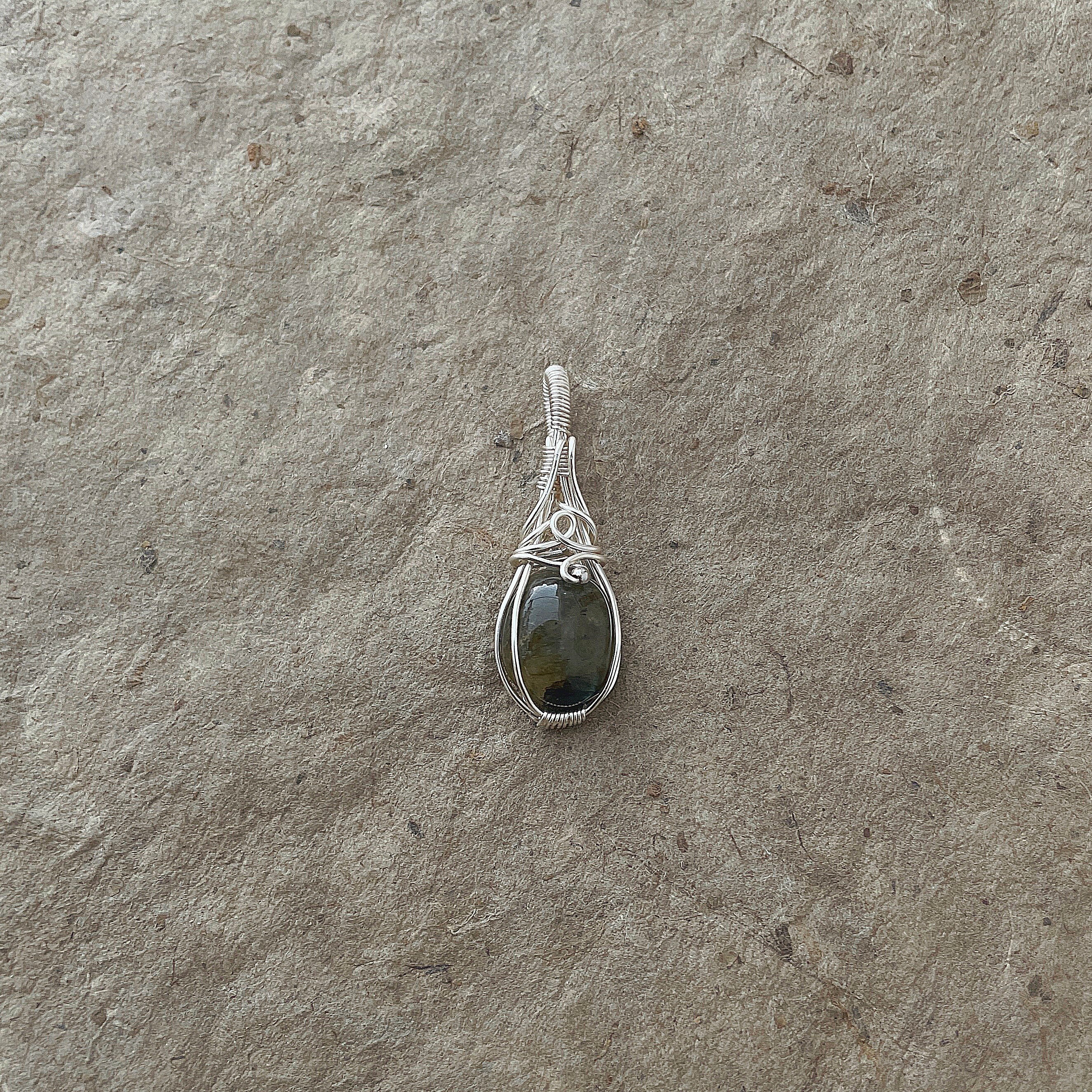 Wire Wrapped Natural Stone Necklace