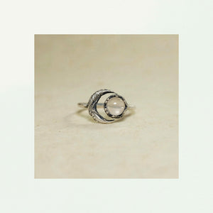 Moon Hug Silver Ring