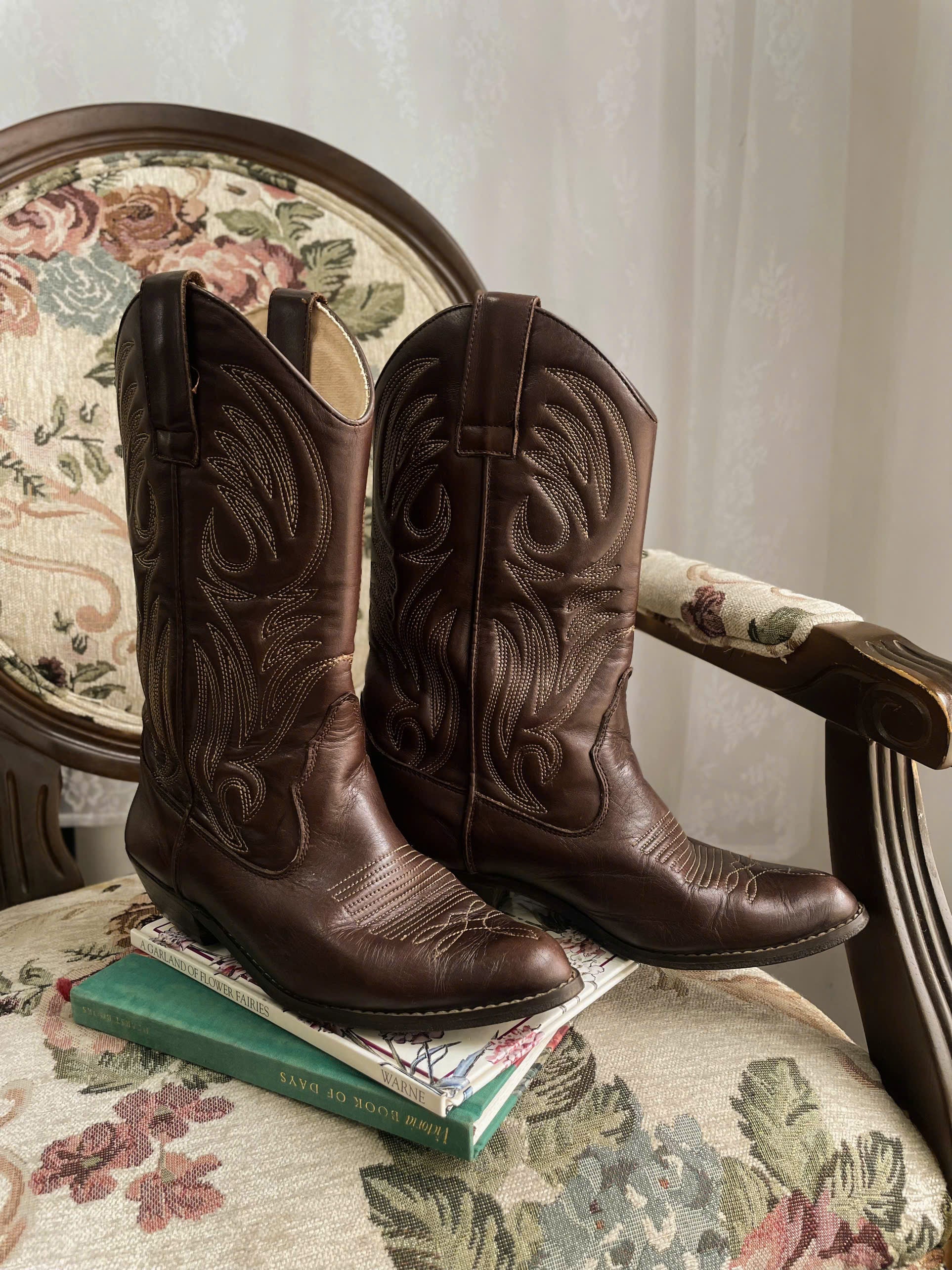 Vintage Leather Cowboy Boots