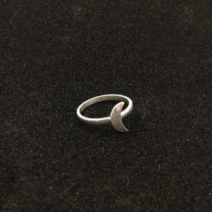 Art Craft Crescent Moon Silver Ring