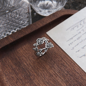 Double Rose Silver Ring