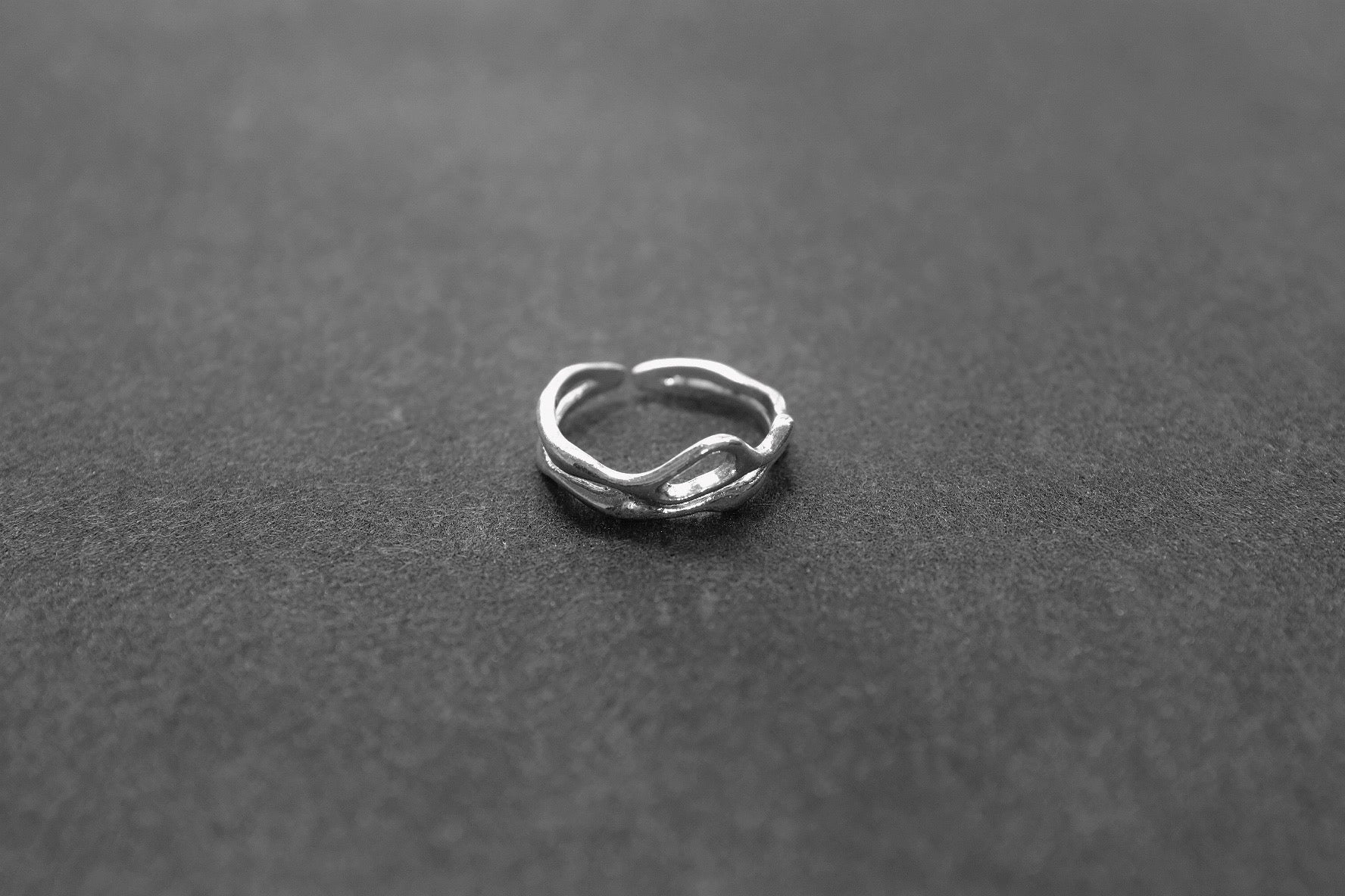 Irregular Lines Silver Ring